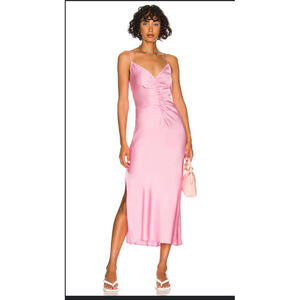 ASTR the label romantic cottagecore french girl silky slip dress pink size XS